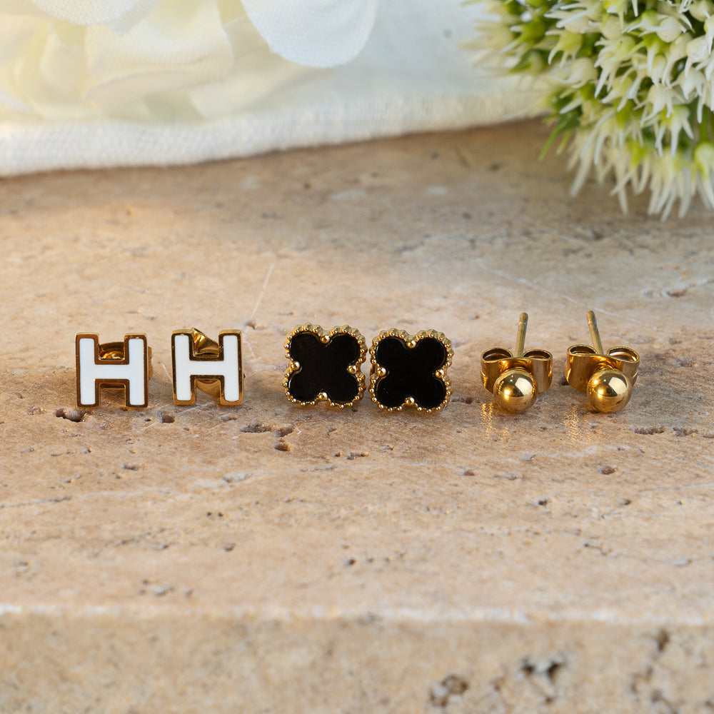 Aretes x 3 Trebol H - Ref39