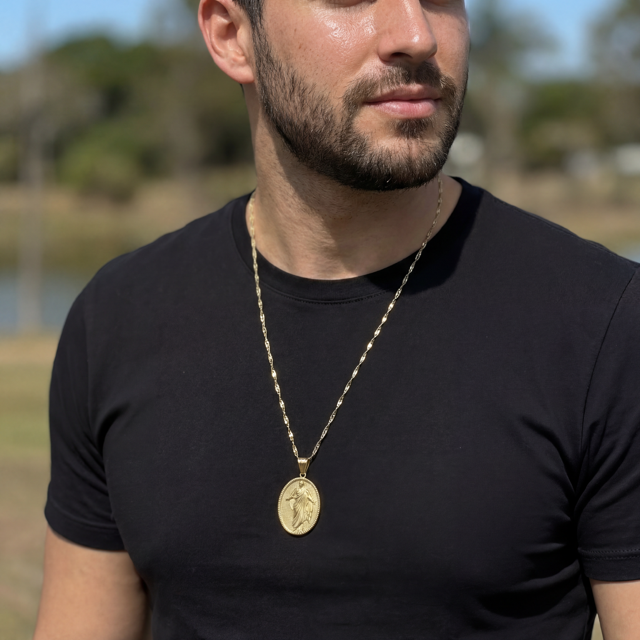 Combo Cadena Singapur Hombre + Dije Jesús Gratis