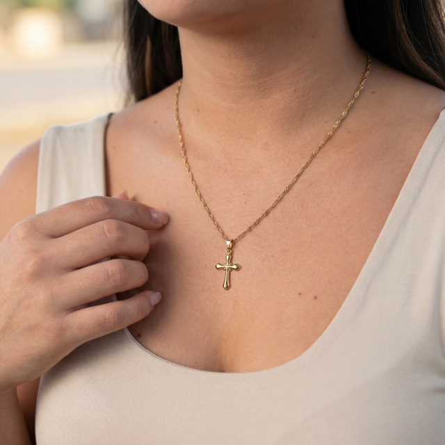 Combo Cadena Singapur Dama + Dije Cruz Gratis