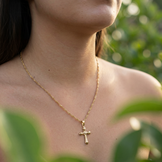 Combo Cadena Singapur Dama + Dije Cruz Gratis